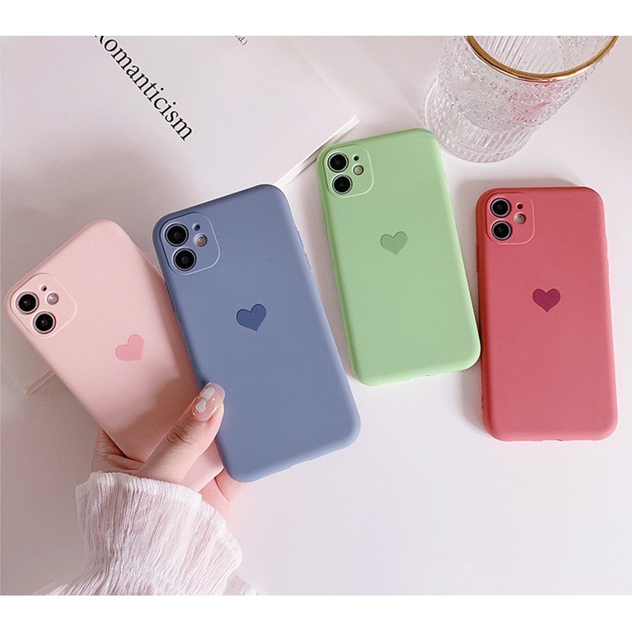 Ốp trái tim bảo vệ camera nhiều màu sắc cho iPhone 7/8 Plus X/Xs/Xr/XsMax iPhone 11/Pro/Promax - Ốp iPhone