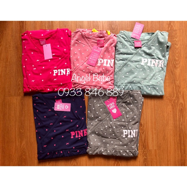 Đồ sau sinh pink chéo tay dài (hàng loại 1 chuẩn)