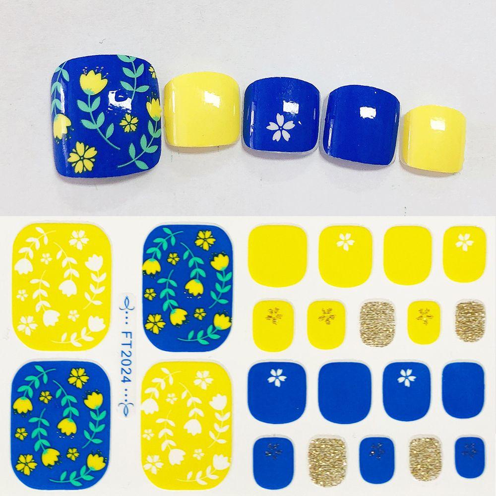 OCEANMAP Miếng Dán Móng Chân Màu Dạ Quang Lấp Lánh Thời Trang DIY