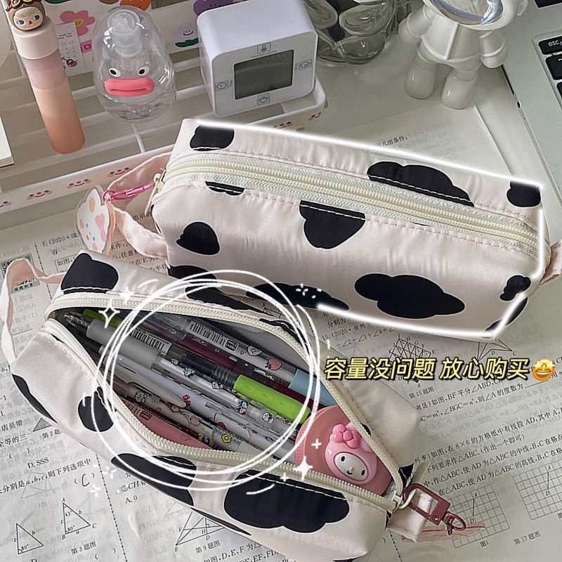 ✾Yuanchuang Cow Bear Series ins wind simple pencil case cute girl large capacity student stationery box storage bag