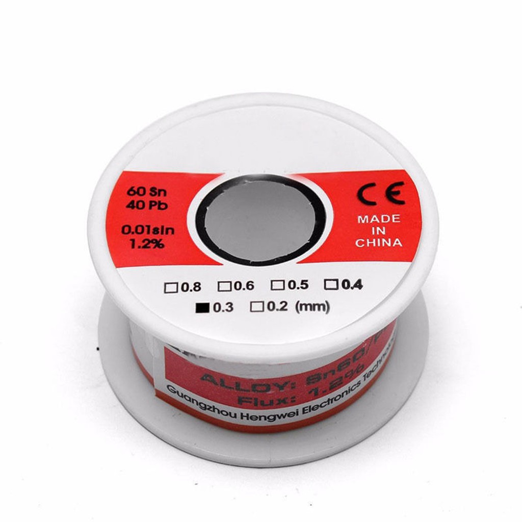 Cuộn Dây Hàn Thiếc 0.3mm 50G 60 / 40 Rosin Core Flux 1.2%