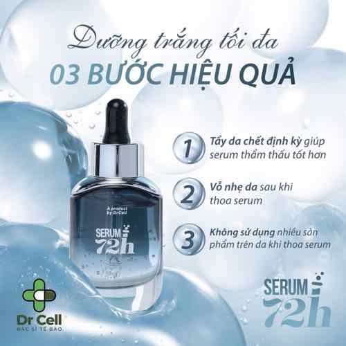 Serum Truyền Trắng 72h Dr Cell, Dưỡng Trắng Da Nhanh Chóng, Cấp Ẩm, Ngăn Ngừa Lão Hóa