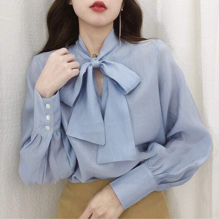 ÁO SƠ MI VOAN LỤA NỮ THẮT NƠ CỰC XINH (CÓ THÊM MÀU MỚI)