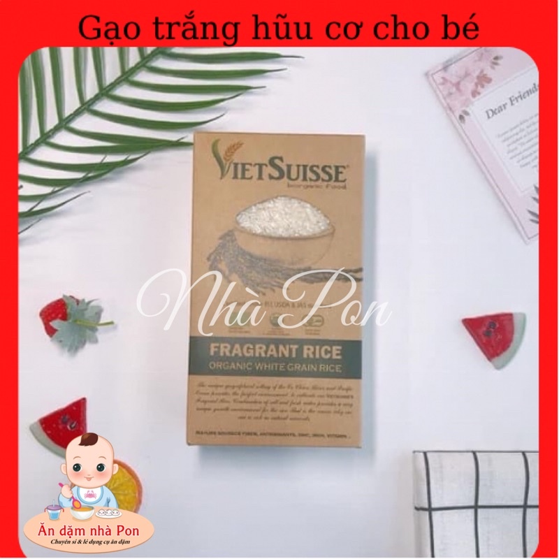 GẠO trắng hữu cơ vietsuisse hộp 1kg