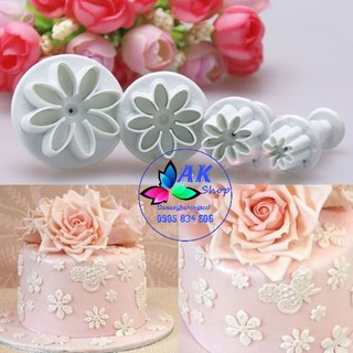 SET 4 KHUÔN NHẤN LÒ XO NHỰA (HOA CÚC NHỎ)