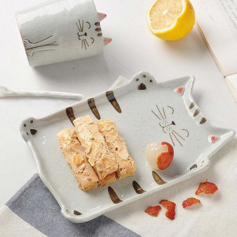 Cốc đĩa thìa mèo ghi và mèo máy, bát ăn dặm cho bé, bát đĩa hoạt hình: 5.20 và 5.16.1