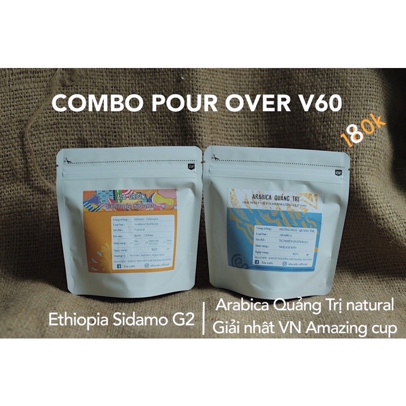 Cà phê pha Pour Over ngon Ethiopia & Arabica Natural Quảng Trị