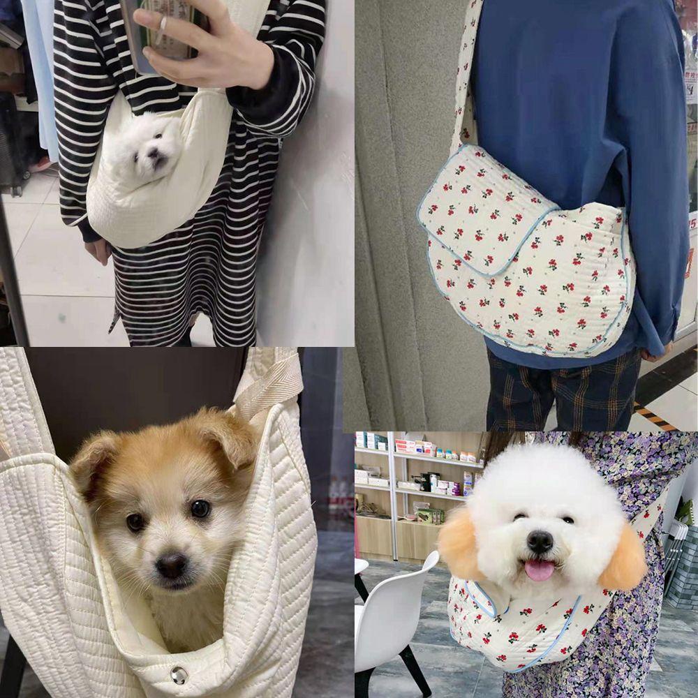 Layor1 Túi Tote Đeo Chéo Vai Bằng Cotton Kết Cấu Thoáng Khí Đựng Thú Cưng