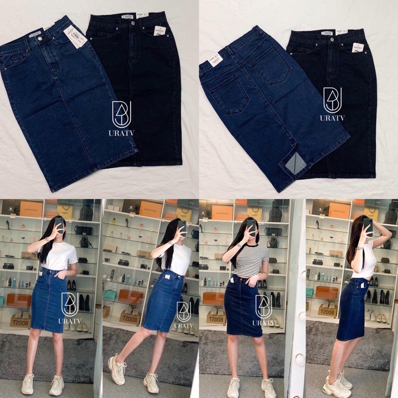 [FREESHIP - ẢNH CHÍNH CHỦ] CHÂN VÁY jean bút chì XẺ SAU MNG