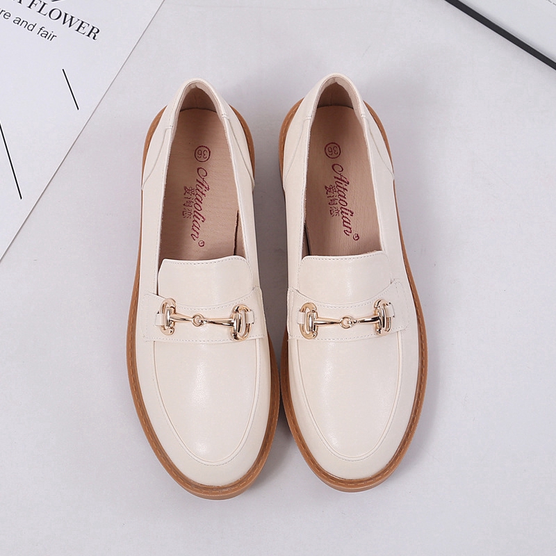 IELGY Giày  chất liệu da đế cao thời trang Anh Quốc dành cho nữ