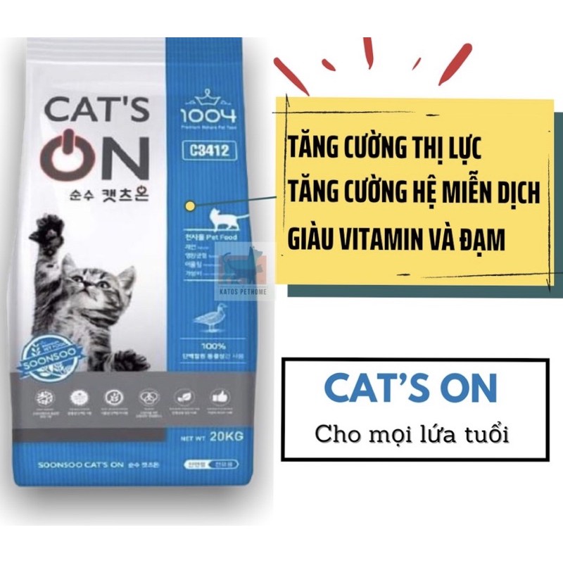 Thức Ăn Hạt Cat’s on 5kg nhập khẩu từ Hàn Quốc cho Mèo yêu
