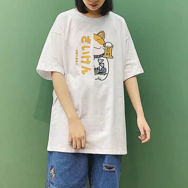 Áo phông unisex form rộng WIND oversize tay lỡ Mèo Hàn thời trang nam nữ ulzzang | BigBuy360 - bigbuy360.vn