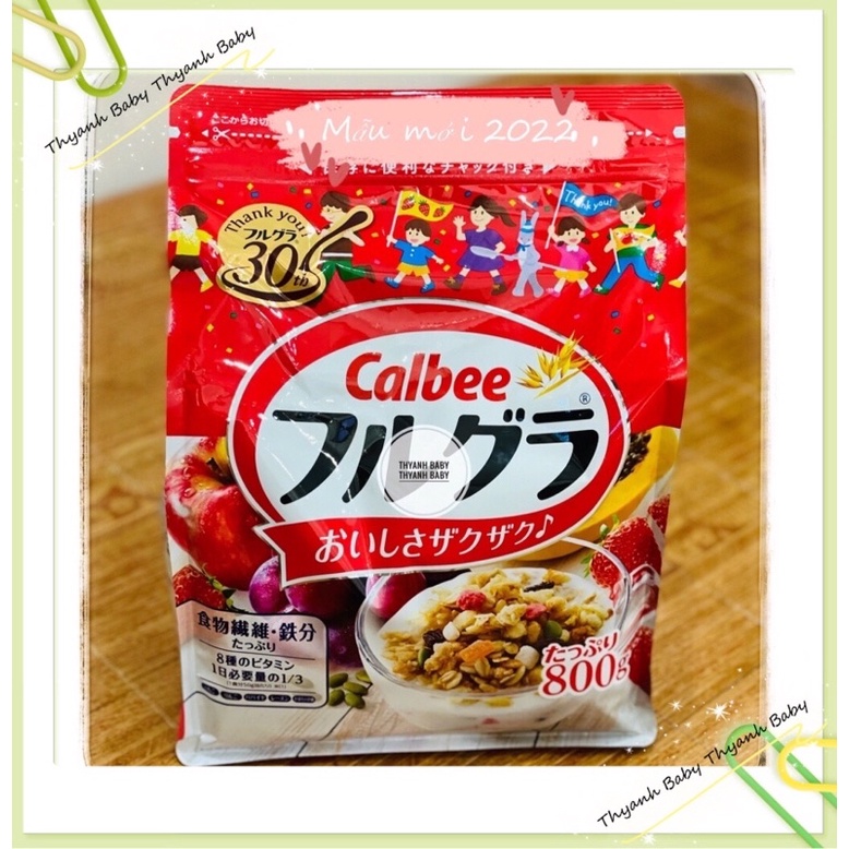 Ngũ cốc Calbee, Ngũ cốc hoa quả Calbee 800gr Nhật Bản (1/2022)