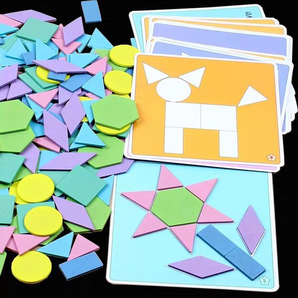 Đồ chơi xếp hình tangram trí tuệ trẻ em bé trai 3-4-6 tuổi gái mẫu giáo lắp ghép khối xây dựng