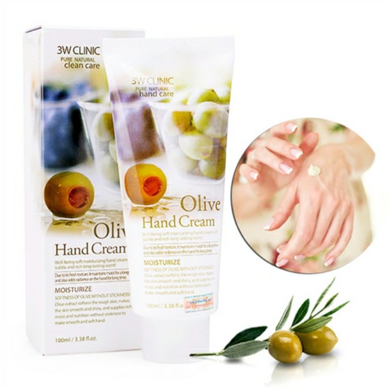 💋2 Tuýp Kem Dưỡng Da Tay Olive 3W Clinic Hand Cream (100ml)💋💋