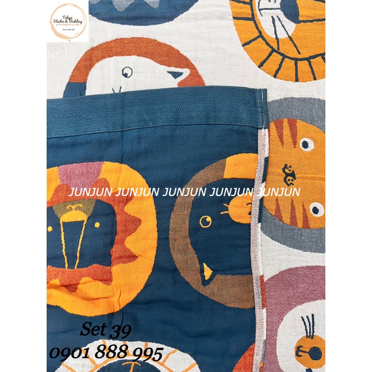 N8_SET Chăn Ga Gối vải Xô Organic cotton dòng cao cấp