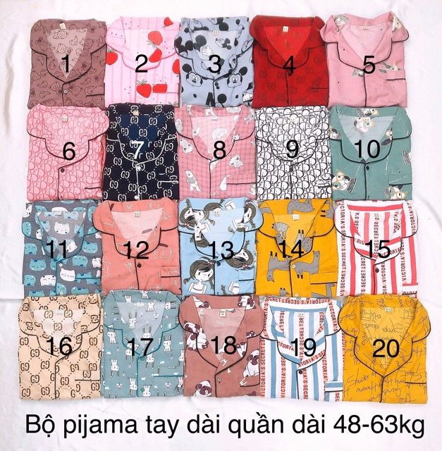 Bộ ngủ pijama tay dài quần dài chất đẹp | BigBuy360 - bigbuy360.vn