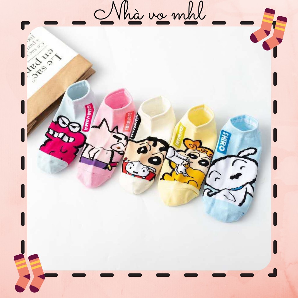 Tất Ngắn Cổ Shin To Tất Vớ Cotton Cổ Ngắn In Họa Tiết Hoạt Hình Vui Nhộn Phong Cách Nhật Hàn Phong Cách Ulzzang