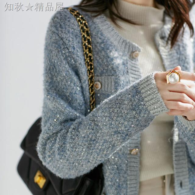 ♚☃▣Áo Khoác Cardigan Dệt Kim Cổ Tròn Tay Dài Dáng Rộng Thời Trang Thu Đông Dành Cho Nữ 2021