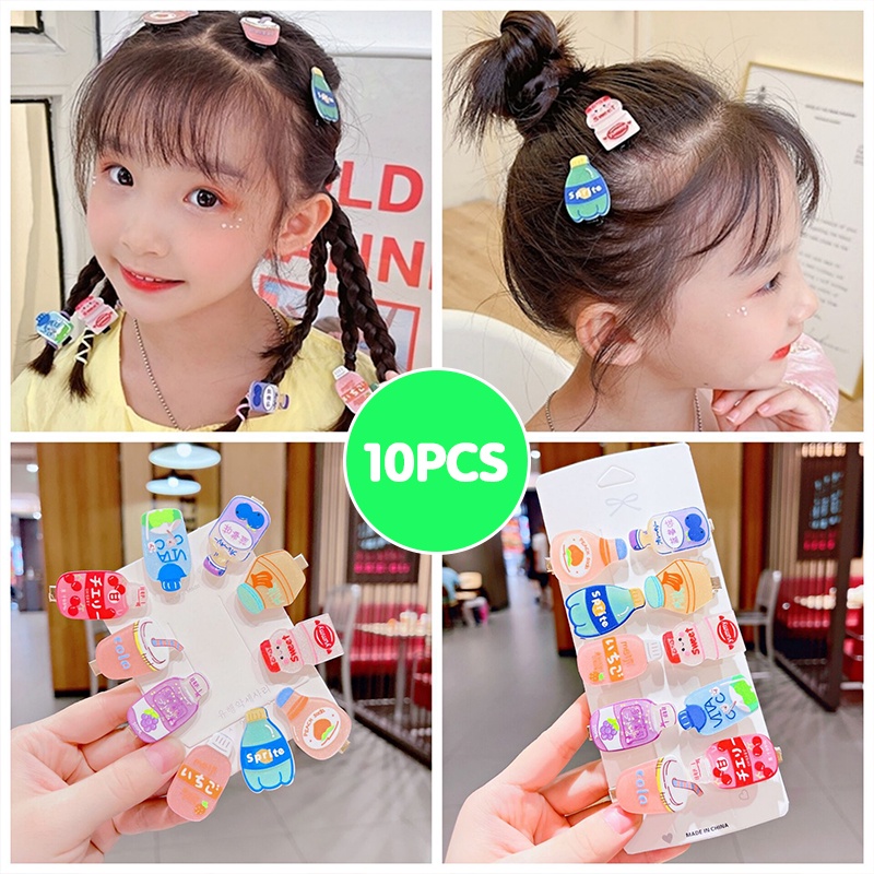 Kẹp tóc AMILA họa tiết ly trà sữa / chai nước dễ thương dành cho nữ