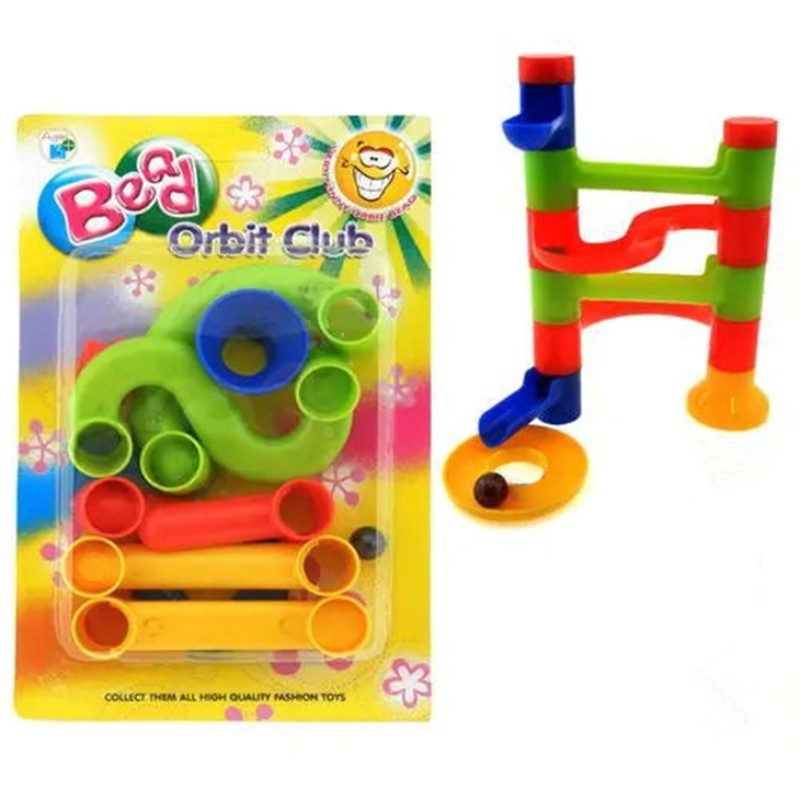 Pentagon Kids Building Blocks Track Run Marble Construction Maze Game DIY Toys