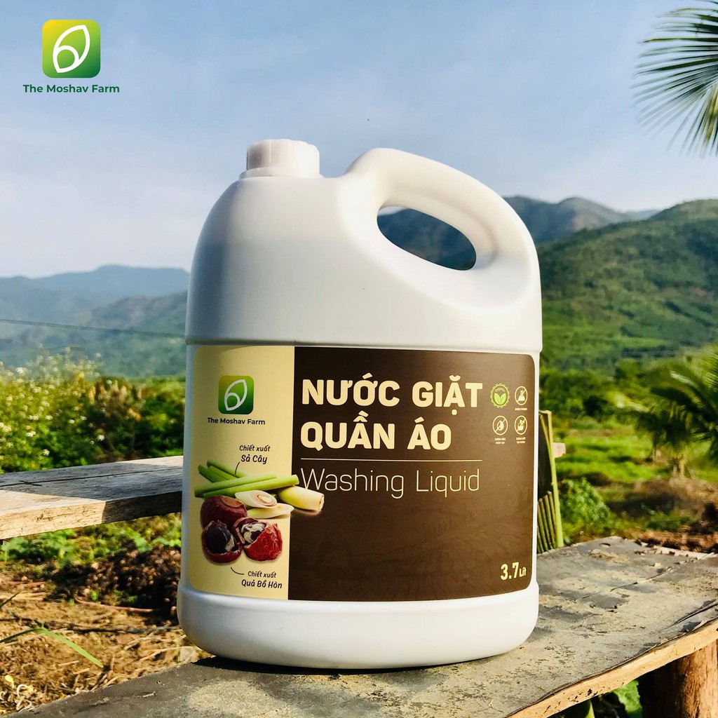 Nước lau sàn / nước giặt bồ hòn The Moshav Farm - Can 3.7 Lít