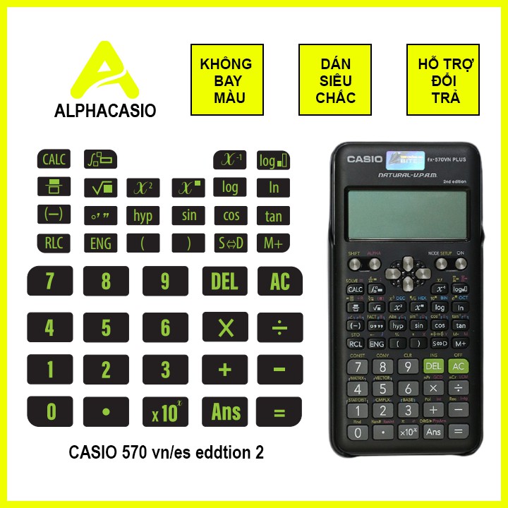 Dán bàn phím casio fx 570vnplus eddtion 2, fx 570esplus eddtion 2, dán máy tính casio