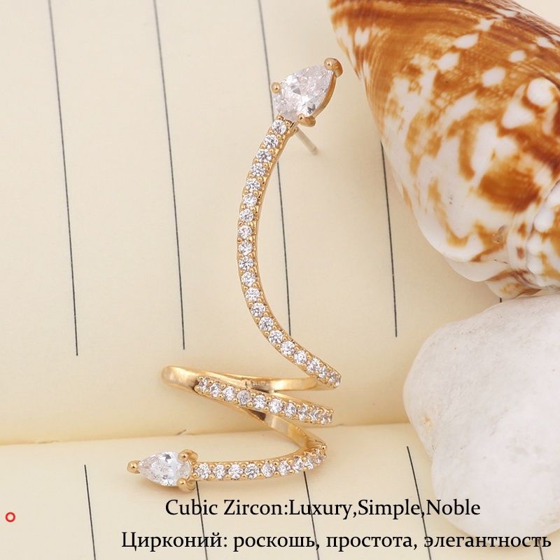 Bông tai hình rắn đính đá phong cách punk