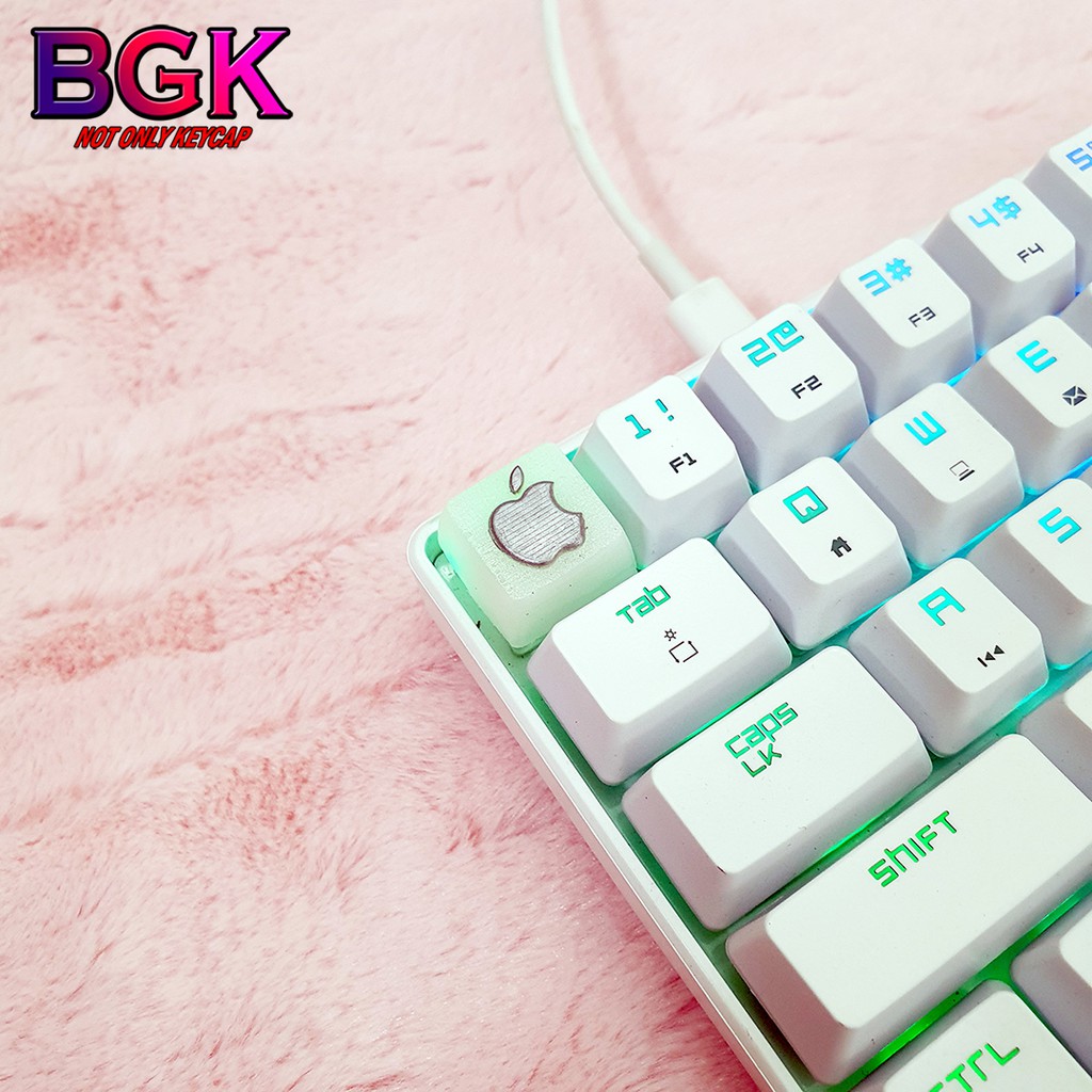 Keycap lẻ hình Logo quả táo cắn dở Apple bằng Resin cực đẹp( Keycap Artisan )