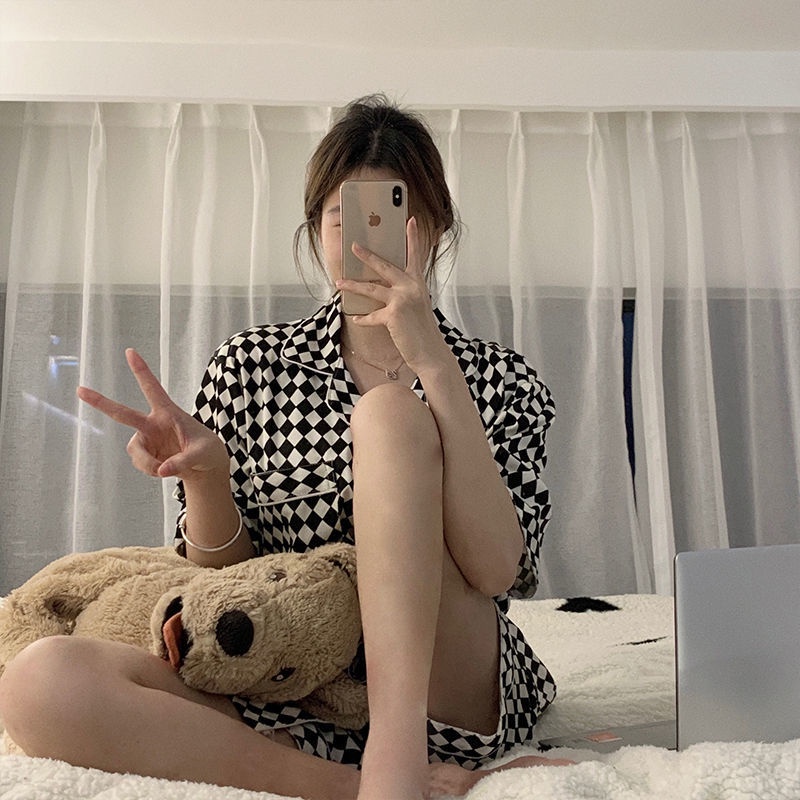 New Korean pajamas summer short-sleeved thin suit loose version of student large size princess home style summer dress