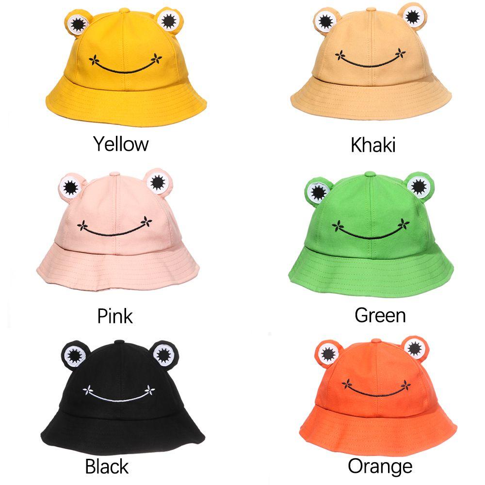 Nón Bucket Chất Liệu Mềm Mại Hình Chú Ếch Đáng Yêu