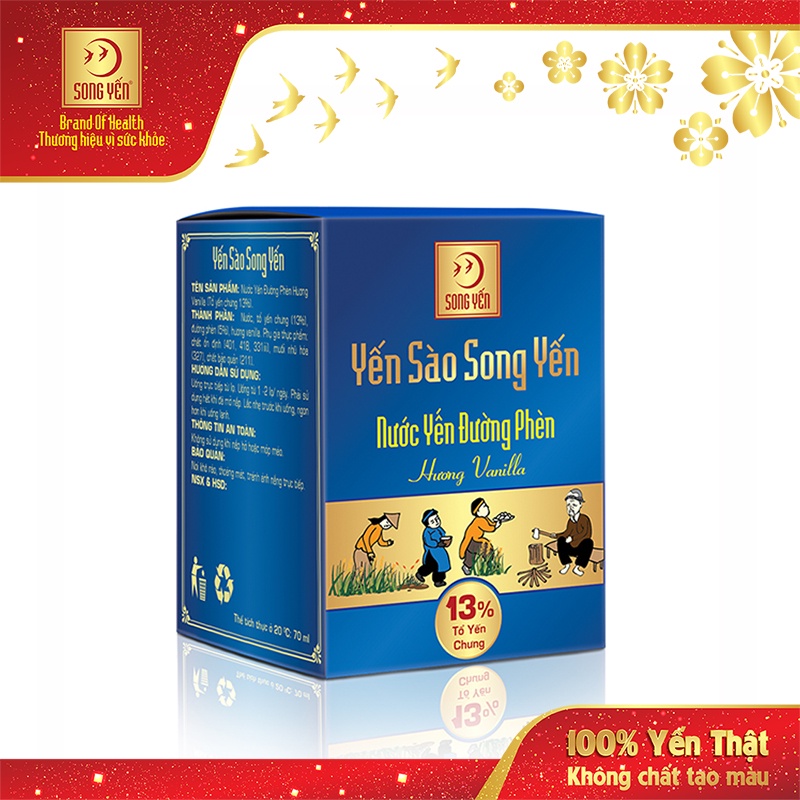 Nước Yến Đường Phèn Hương Vanilla Song Yến - Hộp 1 Lọ 70ml