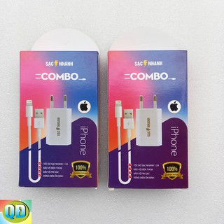 Sạc điện thoại combo củ sạc và cáp sạc chân lightning, bộ sạc điện thoại iphone - cubo mart