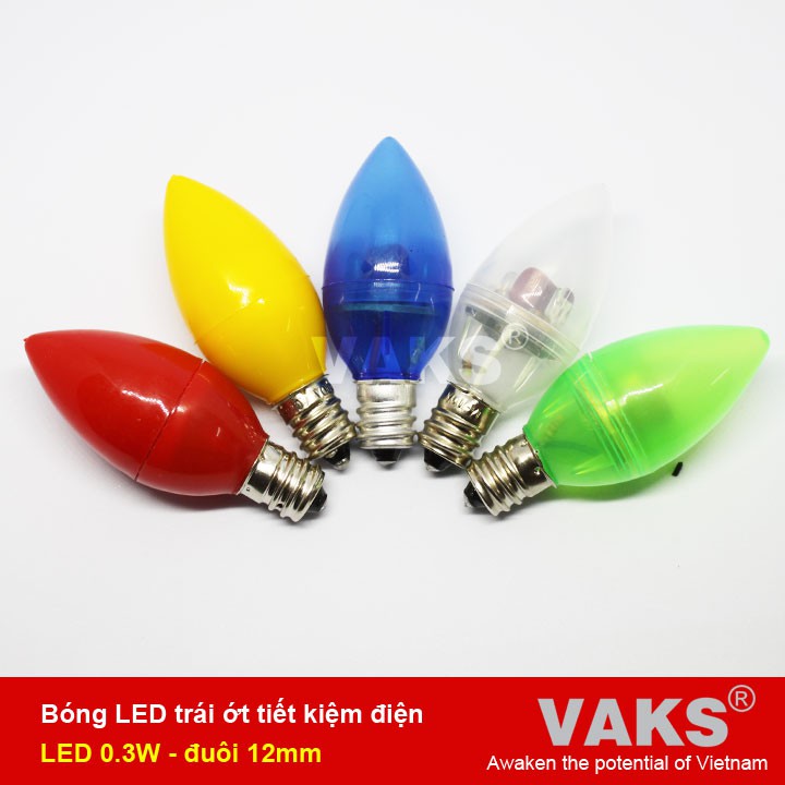 04 bóng led trái ớt tiết kiệm điện + 04 đuôi đèn E12