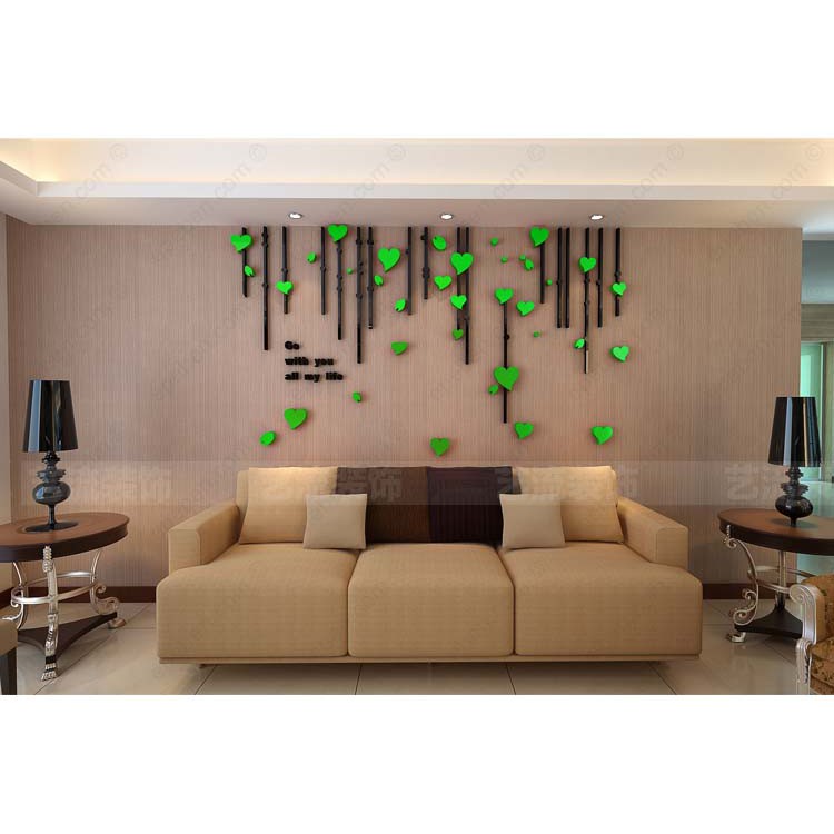 Tranh dán tường mica 3d decor khổ lớn mãi mãi bên nhau trang trí phòng khách, phòng ngủ