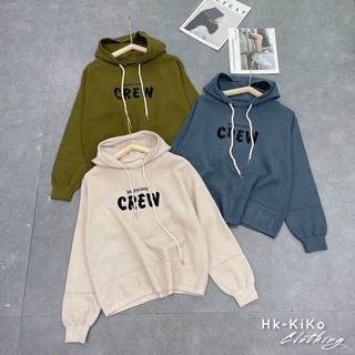 Áo hoodie len ép crew