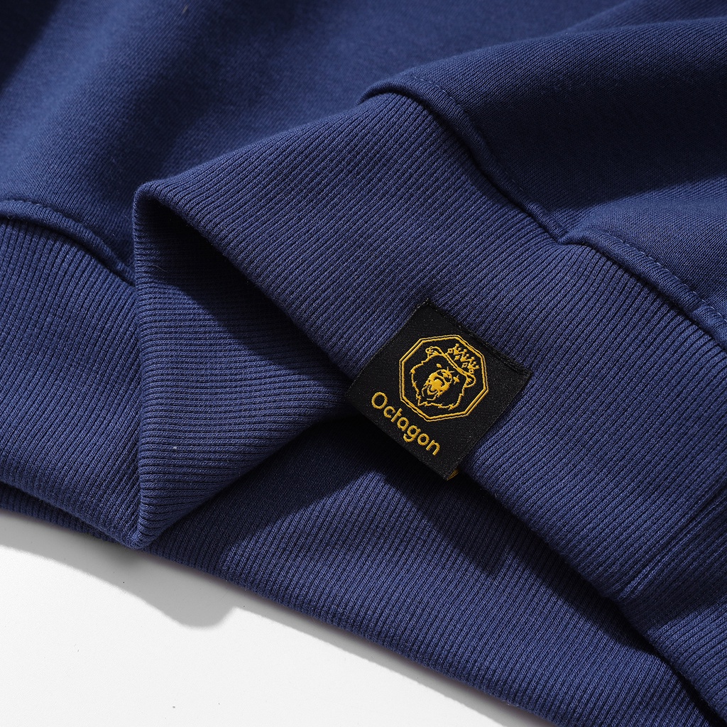Áo Sweater Form Rộng OCTAGON ESSENTINAL Nỉ Bông Màu Xanh Navy | BigBuy360 - bigbuy360.vn