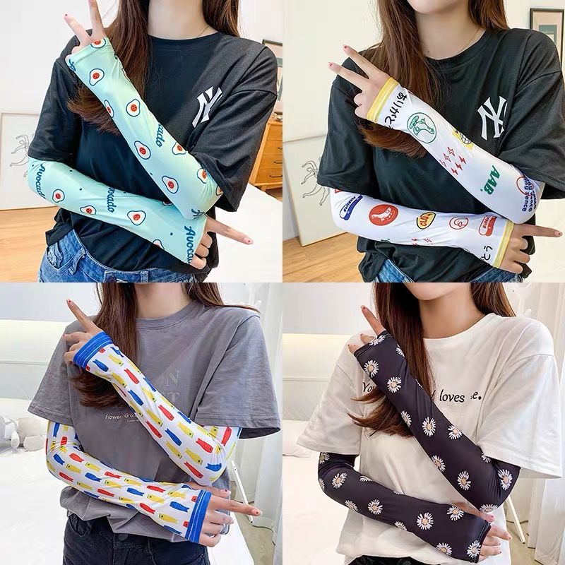 Găng Tay Chống Nắng Bằng Lụa Lạnh Mỏng Chống Tia Cực Tím Cho Nữ