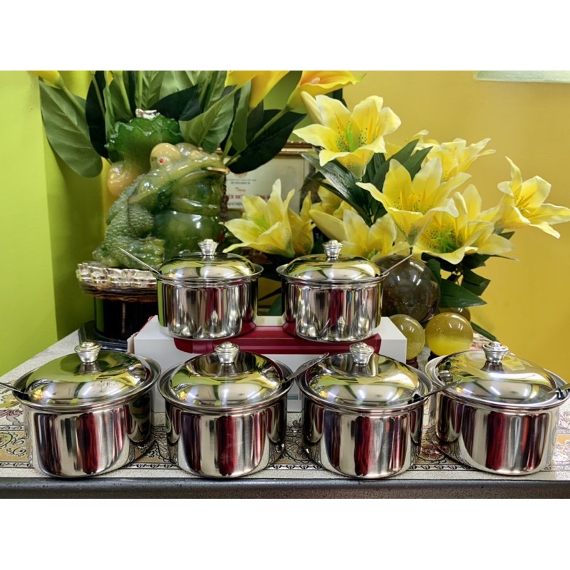 Combo 3 hủ đựng gia vị inox cao cấp 9.5cm