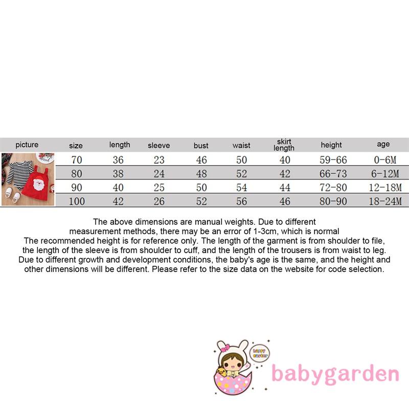 Bộ Áo Liền Quần Tay Dài Cổ Tròn In Họa Tiết Giáng Sinh + Váy Yếm Xinh Xắn Cho Bé Gái Từ 0-24 Tháng Tuổi