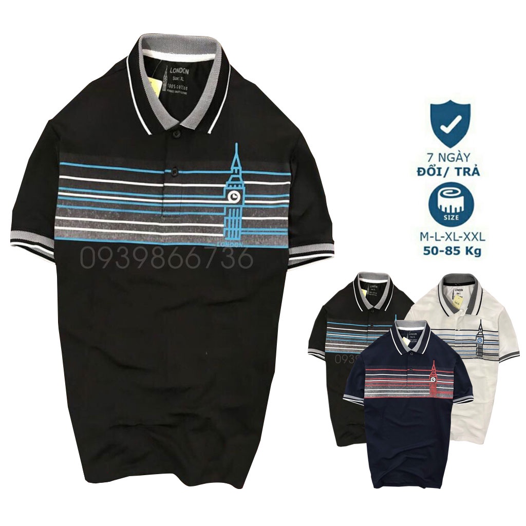 Áo Polo Nam Trung Niên BIG SIZE 3XL 90KG ,thun cotton cao cấp from chuẩn, thiết kế phong cách sang trọng