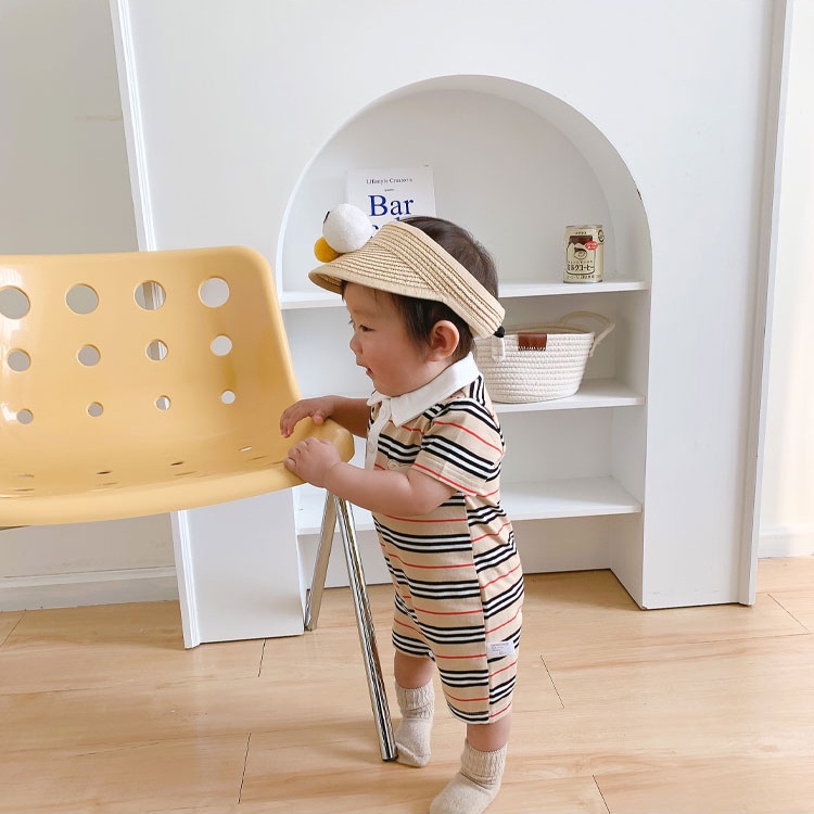 Jumpsuit Romper Liền Mảnh Thêu Hình Con Gấu One Piece Cho Các Bé Trai Nhỏ Sơ Sinh