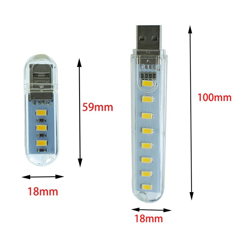 Đèn led thanh cắm cổng USB XỊN, led nguồn 3 bóng-8 bóng cắm cổng usb siêu sáng tiện dụng thích hợp để bàn học