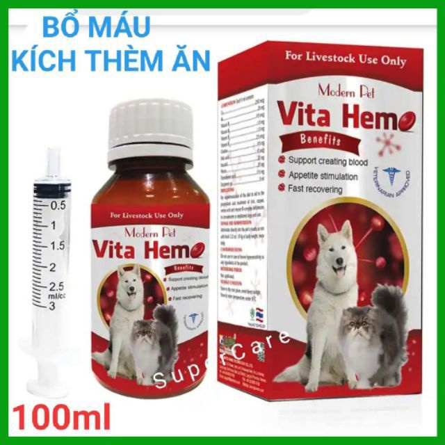 Vita Hemo - Tạo Máu Tăng Thèm Ăn Phục Hồi Sức Khoẻ Nhanh Cho Thú Cưng