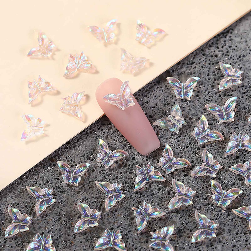 Phụ Kiện Trang Trí Móng Tay Hình Bướm 3D Bằng Nhựa Resin Thời Trang Mùa Hè