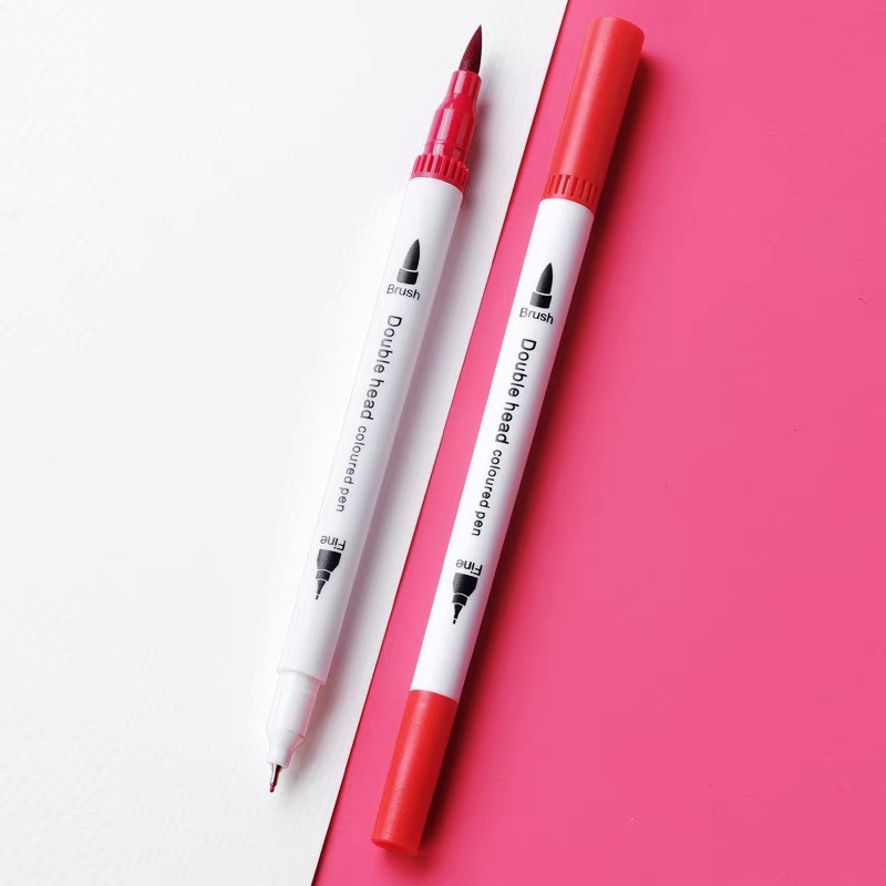 Set 12 bút dual tip brush pens fineliner 2 đầu Béo shop viết calligraphy bút dạ marker trang trí sổ bullet journa B16