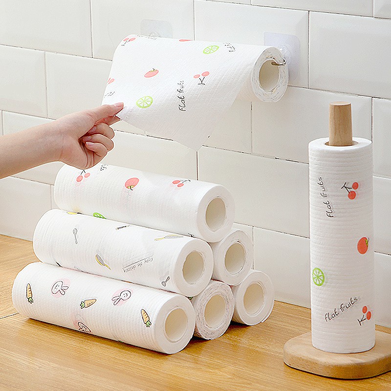 Cuộn Khăn giấy vải khô lau nhà bếp đa năng tiện lợi, thấm hút dầu mỡ, giặt được- BẢN TO