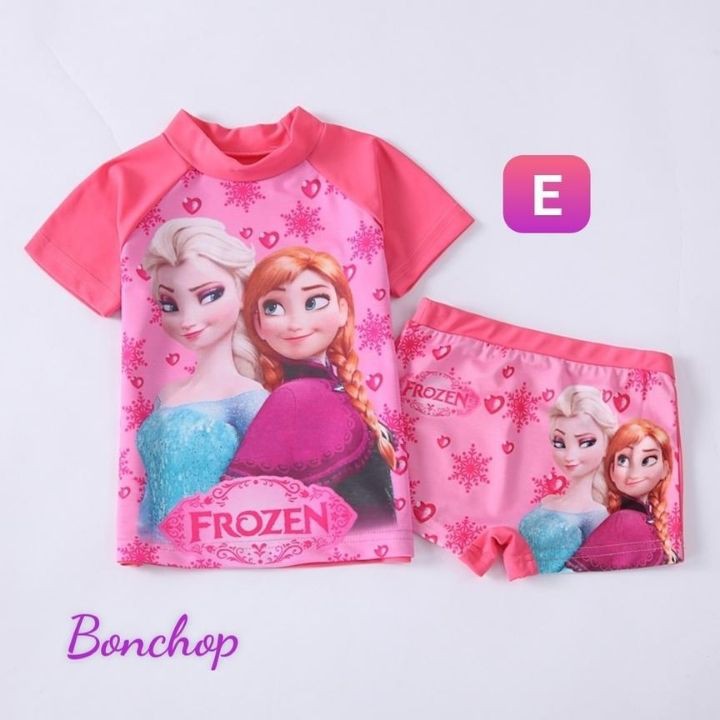 Đồ bơi bé gái hình Elsa Frozen từ 10-39kg - Thun chuyên dụng đồ bơi-co giãn 4 chiều - Tomchuakids.