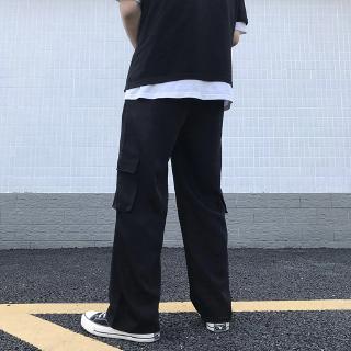 【COD】Multi-pocket tooling wide-leg pants men