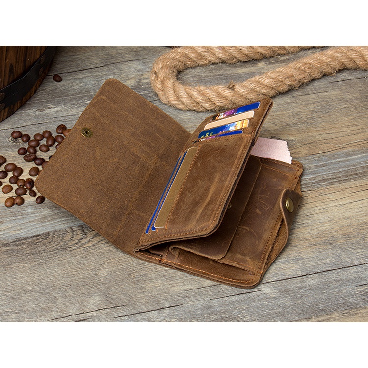 Ví da gấp thời trang có ngăn đựng thẻ dành cho namM191